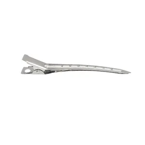 Silver metal hair clips for root volumizing and styling with a non-slip hollow design