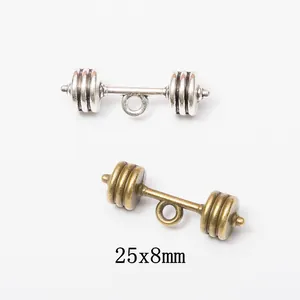 Colgante de Aleación Vintage con Forma de Mancuerna para Entusiastas del Fitness Bricolaje Joyería Plata Antigua Bronce