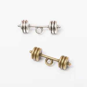 Colgantes de pesas en metal plateado y bronce para creación de joyería artesanal