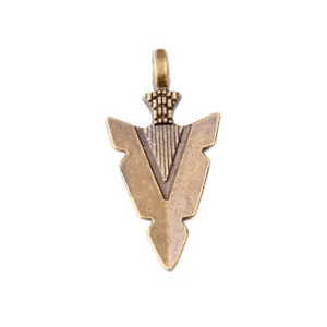 Pendentif vintage en bronze tête d'aigle et pointe de flèche pour bijoux faits maison