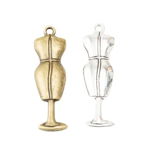 Colgantes de maniquí vintage en aleación de bronce y plata para bisutería DIY