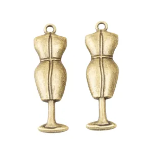 Colgantes de maniquí de bronce vintage para joyería DIY con acabado de aleación retro