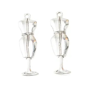 Colgantes de maniquí de aleación de plata vintage para bisutería DIY y artesanía