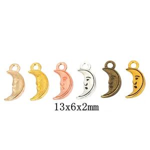 Vintage Alloy Moon Face Pendants Crescent Man In The Moon Charms For DIY Jewelry Making Necklace Bracelet Earring Accessories