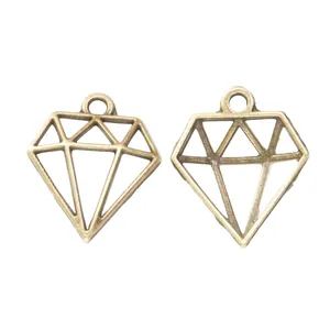 Pendentifs losanges évidés en alliage bronze antique pour la création de bijoux DIY