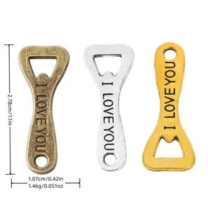 Vintage Legierung Flaschenöffner Anhänger I Love You Gravierte Pendants Für DIY Schmuckherstellung Schlüsselanhänger Bronze Silber Gold