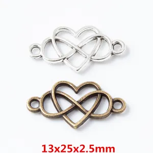 Ciondoli Connettori Cuore Infinito in Lega Vintage per DIY Bracciale Collana Risultati Gioielli Accessori Fatti a Mano