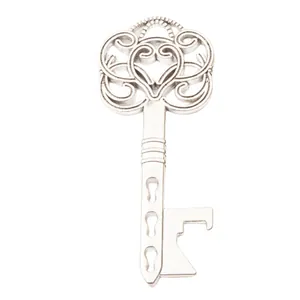 Silver vintage alloy skeleton key bottle opener pendant for DIY jewelry and keychains