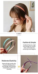 Detail of pleated fabric headbands showing soft texture and flexible inner alloy core