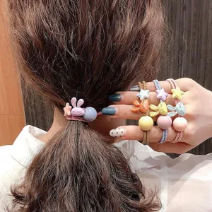 Élastiques à Cheveux Lapin de Dessin Animé Mignons pour Filles Bandes de Cheveux Tressées à Haute Élasticité Accessoires de Mode pour Femmes