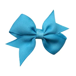 Barrette à cheveux avec nœud en ruban gros-grain bleu ciel élégant et texture double couche