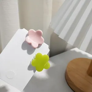 Mini Flower Hair Claw Clip Small Acrylic Floral Hair Accessories For Women Girls Matte Pastel Hairpin Side Clip