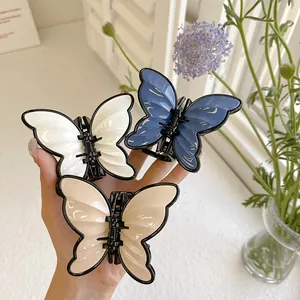 Butterfly Hair Claw Clip For Women Elegant Acrylic Bowknot Hair Gripper Shark Clip Back Of Head Styling Hair Accessories