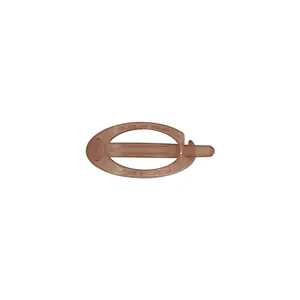 Oval cutout acrylic banana hair clip for women with a translucent peach resin finish