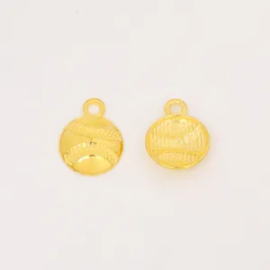 Golden baseball pendant set for DIY jewelry making featuring realistic stitch details