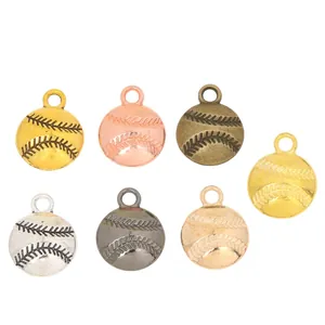 DIY baseball pendants in 7 metal finishes including gold, silver and bronze for jewelry making