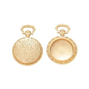 Zwei 19mm Vintage-Goldlegierungs-Medaillons mit aufwendigen floralen Reliefmustern