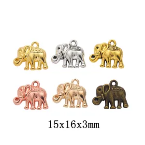 Ciondoli Elefante in Lega Vintage per Creazione Gioielli Fai da Te Bronzo Antico Argento Oro Elefante Pendenti per Collana Bracciale Accessori Artigianato