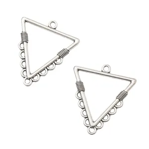 Vintage Silber Dreieck-Verbinder aus Legierung für mehrsträngigen DIY Schmuck