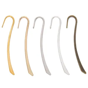 Lot de cinq marque-pages en métal en forme de S en or, argent et bronze pour bijoux DIY
