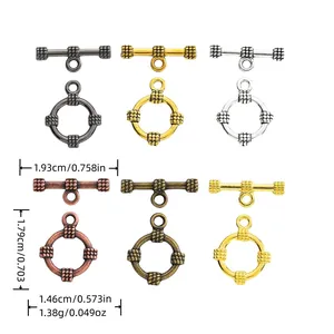 Vintage Alloy Toggle Clasp OT Buckle Bar And Ring DIY Jewelry Antique Silver Gold Bracelet Necklace Connector Findings