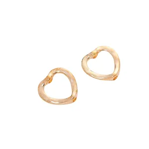 Golden irregular heart beads made of alloy for DIY jewelry bracelets and necklaces