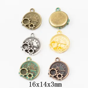 Colgantes de Aleación con Forma de Engranaje de Reloj Steampunk Vintage para Fabricación de Joyas DIY Bronce Antiguo Oro Plata Accesorios