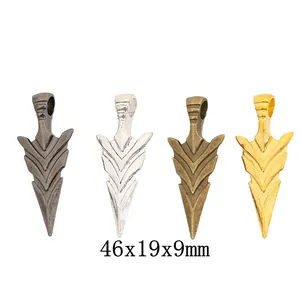 Vintage Alloy Arrow Head Pendant Only Without Chain For DIY Jewelry Making Retro Embossed Spearhead Findings For Necklaces Bracelets