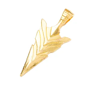 Minimalist gold arrow pendant with multi-layered design and metallic finish for DIY jewelry