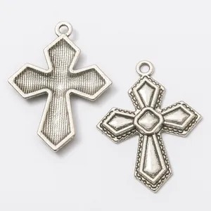 Par de colgantes de cruz de aleación de zinc vintage para creación de joyas DIY