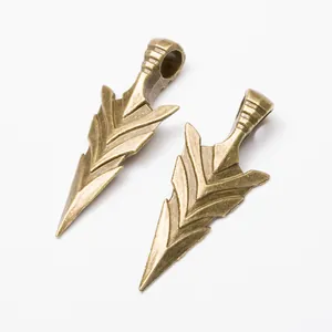 Vintage bronze arrow pendants made of alloy for DIY jewelry making and crafts