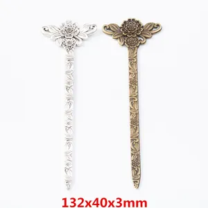Marque-page en Alliage Vintage Relief Fleur Feuille Épingle à Cheveux Métal DIY Bijoux Bronze Argent Antique Rétro Cadeau