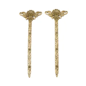 Pendentifs marque-pages en alliage de zinc avec relief floral et finition bronze