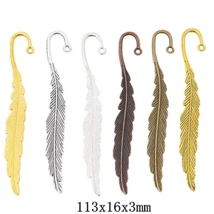 Vintage Legering Veer Vorm Bladwijzer DIY Sieraden Accessoires Hanger Charm Voor Handgemaakte Ambachtelijke Sieraden Maken Decoratieve Accessoire