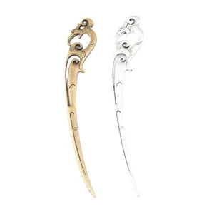 Ciondoli segnalibro vintage in lega di bronzo e argento con motivi a fenice cavi