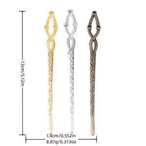 Vintage Zinc Alloy Bookmark Hair Stick DIY Jewelry Making Accessory Filigree Scroll Pattern Gold Silver Antique Bronze Metal Finding