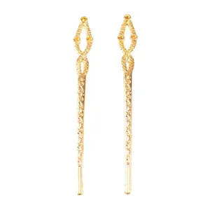 Golden zinc alloy vintage bookmark pendants with hollow filigree and three inlay settings