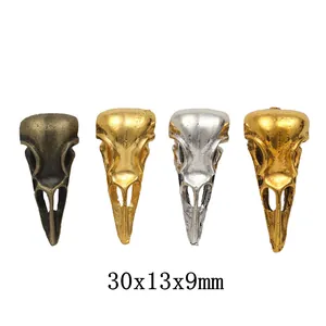 Vintage Alloy Bird Skull Charms For DIY Jewelry Making Gothic Animal Head Pendants Necklace Earrings Crafting Findings