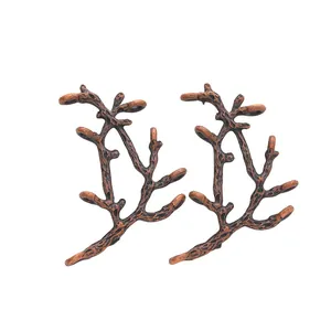 Vintage copper-colored branch branch leaf pendants for DIY jewelry making accessories