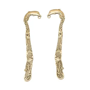 Set di due segnalibri a forma di delfino in bronzo vintage con motivi oceanici a rilievo