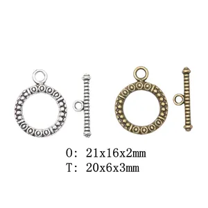 Vintage Alloy Toggle Clasp OT Connectors For DIY Jewelry Making Antique Silver Bronze Round Ring T-Bar Handcrafted Findings
