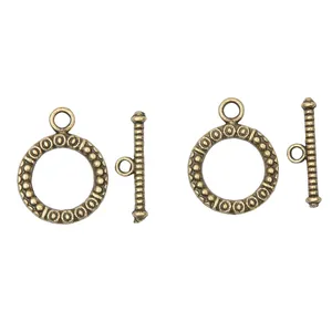 Vintage style antique silver alloy OT toggle clasps for DIY jewelry making sets