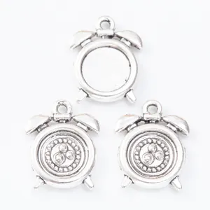Vintage 8mm clock charms in zinc alloy for DIY jewelry pendants with smooth base