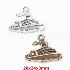 Vintage Legering Zeilboot Stoomschip Bedels Hangers Voor DIY Sieraden Maken Accessoires Retro Antiek Brons Zilver Schip Bedels Decoratieve Benodigdheden