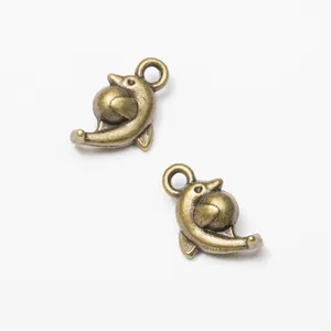 Vintage bronzen dolfijn hangers van legering voor doe-het-zelf sieraden en kettingen