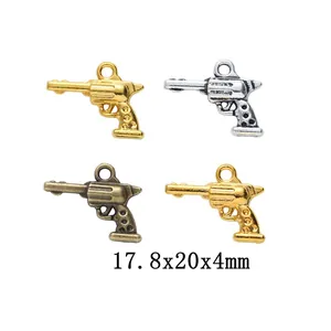 Colgante de Mini Pistola Revólver de Aleación de Zinc Vintage Accesorios de Bricolaje para Hacer Joyas Llaveros y Manualidades