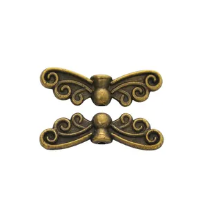 Perline a forma di ala in bronzo vintage per gioielli fai da te con motivi a volute
