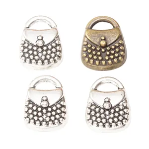 Retro alloy handbag charms in antique silver and bronze for DIY jewelry and accessories