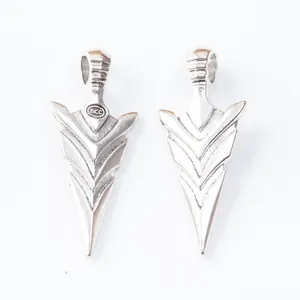 Lot de pendentifs flèche en argent vintage avec texture géométrique pour création de bijoux