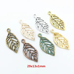 Pendentifs en Forme de Feuille en Alliage de Zinc Rétro Pour Création de Bijoux DIY Collier Boucles d'Oreilles Accessoires en Métal